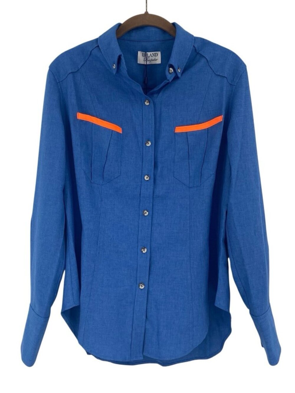 Upland Bespoke Size Small Codorniz Camp Shirt Western French Blue NWT $190